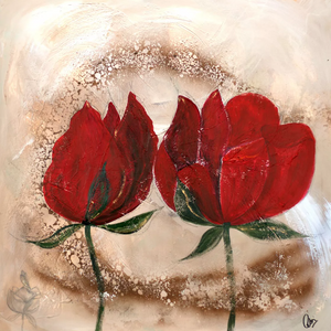 Abstract Roses (2025) Acrylic painting by Edelgard Schroer