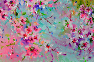 Sakura Cherry Blossom Painting Large Floral Canvas Art