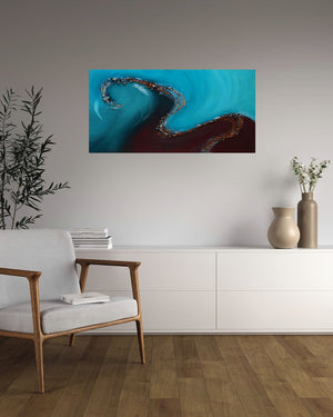 Twilight River 2025 Acrylic Painting by Edelgard Schroer