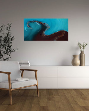 Twilight River 2025 Acrylic Painting by Edelgard Schroer