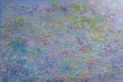 Pale Blue Waterlilies Original Painting by Lesley Blackburn