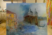 The Grand Canal Venice Original Oil Painting by Lesley Blackburn
