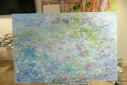 Pale Blue Waterlilies Original Painting by Lesley Blackburn