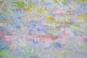 Pale Blue Waterlilies Original Painting by Lesley Blackburn