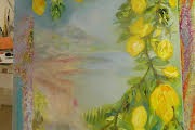 Santa Caterina Lemons Original Oil Painting  Amalfi Coast