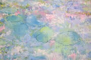 Pale Blue Waterlilies Original Painting by Lesley Blackburn