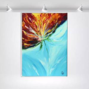 Flame Bloom II (2025) Acrylic painting by Edelgard Schroer
