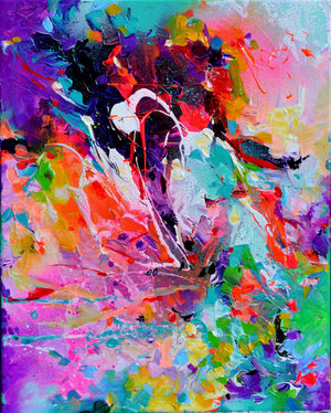 Sea Shell in the Wind Small Abstract Painting