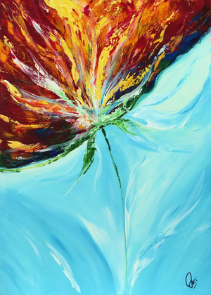 Flame Bloom II (2025) Acrylic painting by Edelgard Schroer