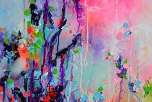 Dewy Forest Path Abstract Landscape Painting