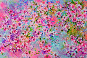 Sakura Cherry Blossom Painting Large Floral Canvas Art