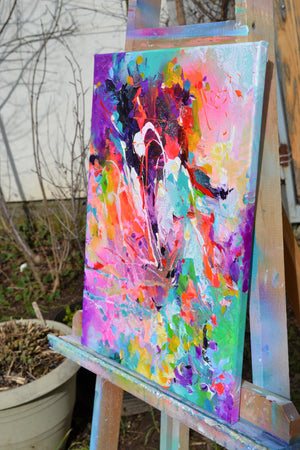 Sea Shell in the Wind Small Abstract Painting