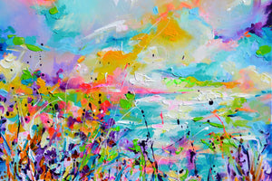 Seascape Landscape Painting Windy Shore