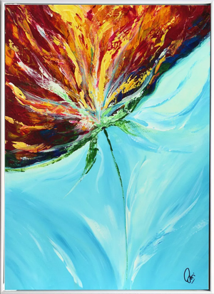 Flame Bloom II (2025) Acrylic painting by Edelgard Schroer