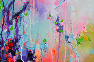 Dewy Forest Path Abstract Landscape Painting