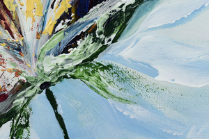 Flame Bloom II (2025) Acrylic painting by Edelgard Schroer