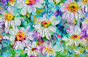 Wildflower Meadow Painting Woodland Daisies