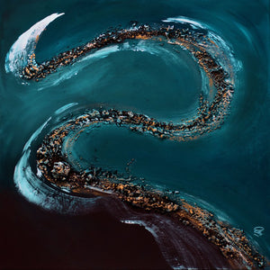 Liquid Horizon 2025 Acrylic painting by Edelgard Schroer