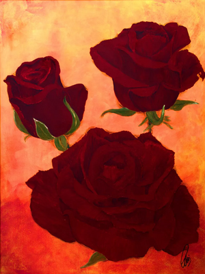 Crimson Grace (2025) Acrylic painting by Edelgard Schroer