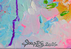 Dewy Forest Path Abstract Landscape Painting