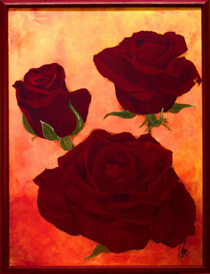 Crimson Grace (2025) Acrylic painting by Edelgard Schroer