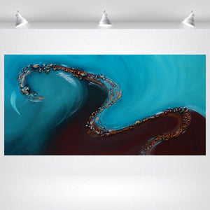 Twilight River 2025 Acrylic Painting by Edelgard Schroer