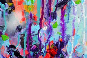 Dewy Forest Path Abstract Landscape Painting