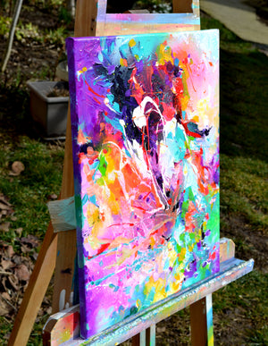 Sea Shell in the Wind Small Abstract Painting