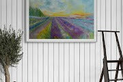 Lavender Fields Original Panoramic Impressionistic Landscape