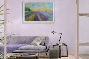 Lavender Fields Original Panoramic Impressionistic Landscape