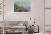 Lavender Fields Original Panoramic Impressionistic Landscape