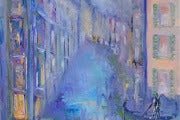 Venetian Blue Original Atmospheric Oil Painting