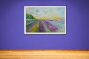 Lavender Fields Original Panoramic Impressionistic Landscape