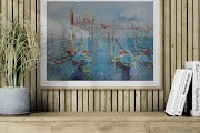 Venetian Water Impressionistic Venice Gondola Painting