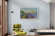 Lavender Fields Original Panoramic Impressionistic Landscape