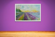 Lavender Fields Original Panoramic Impressionistic Landscape