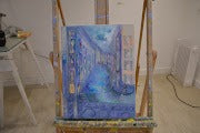 Venetian Blue Original Atmospheric Oil Painting