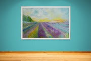 Lavender Fields Original Panoramic Impressionistic Landscape