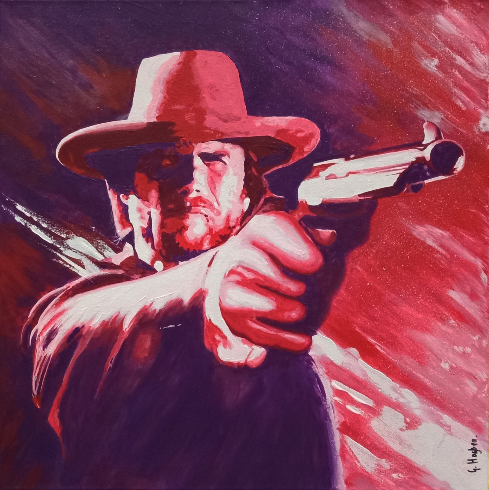 Clint Eastwood – Mixed Media Portrait Art
