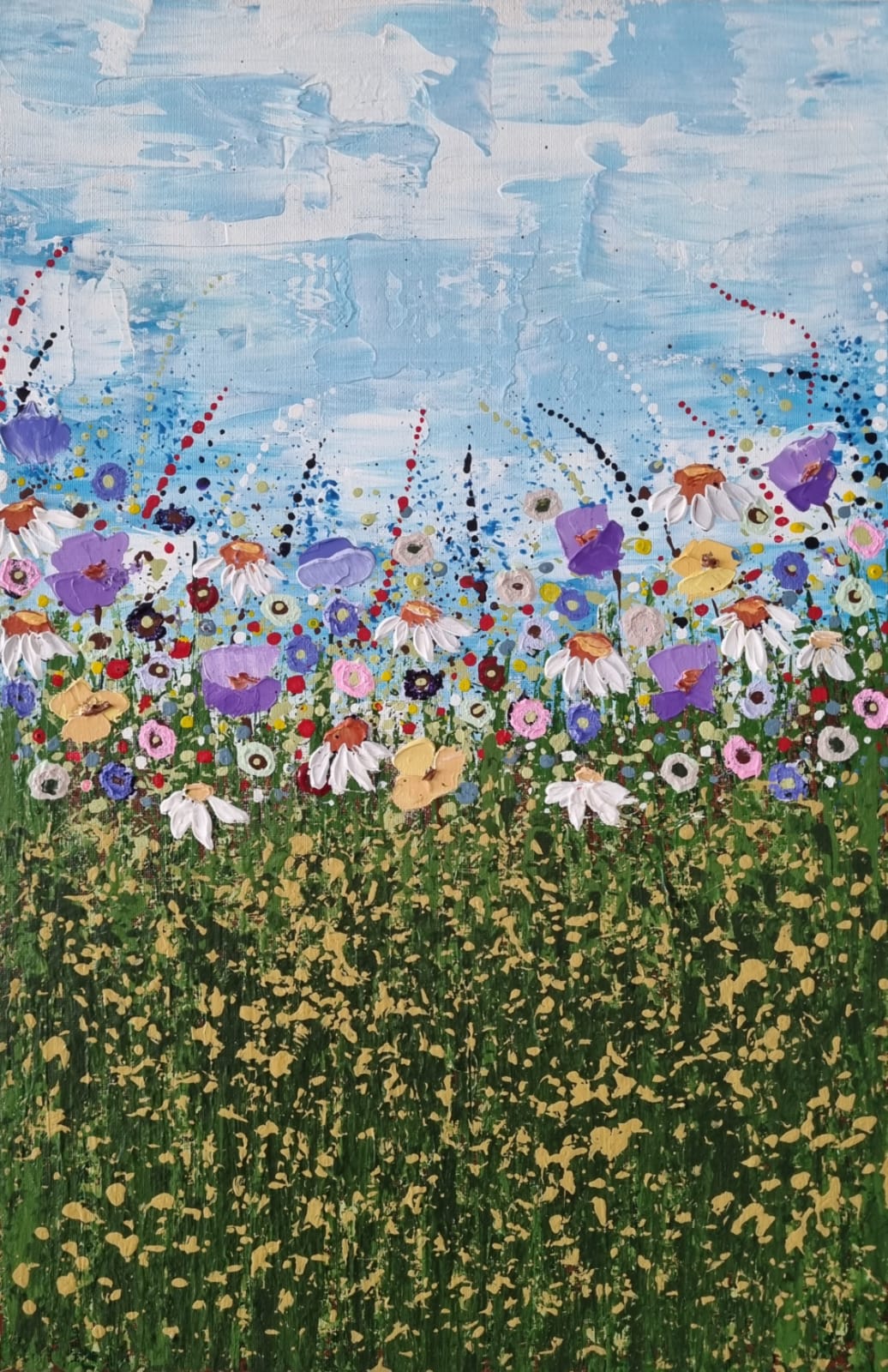 A Blast of Summer – Textured Wildflower Painting