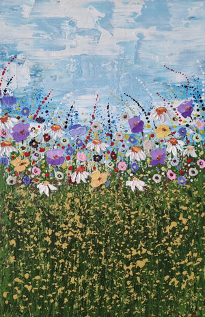 A Blast of Summer – Textured Wildflower Painting