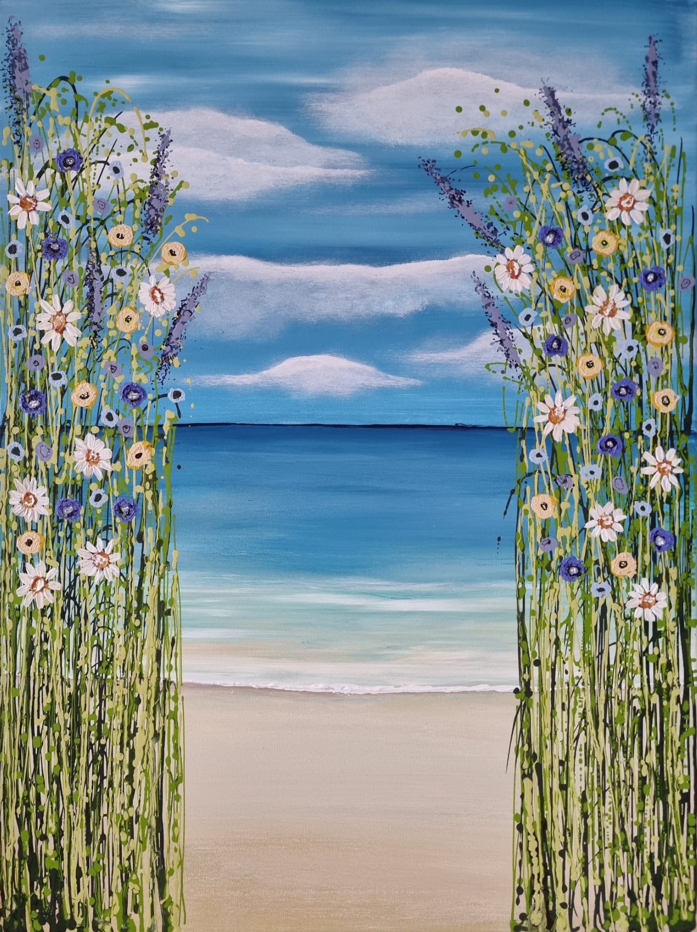 A Window to Stillness – Textured Seascape Art