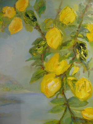Santa Caterina Lemons Original Oil Painting  Amalfi Coast