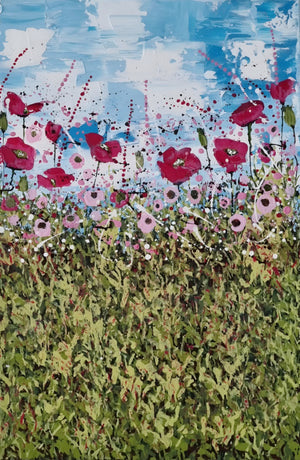 Dorset Poppy Fields – Textured Floral Landscape