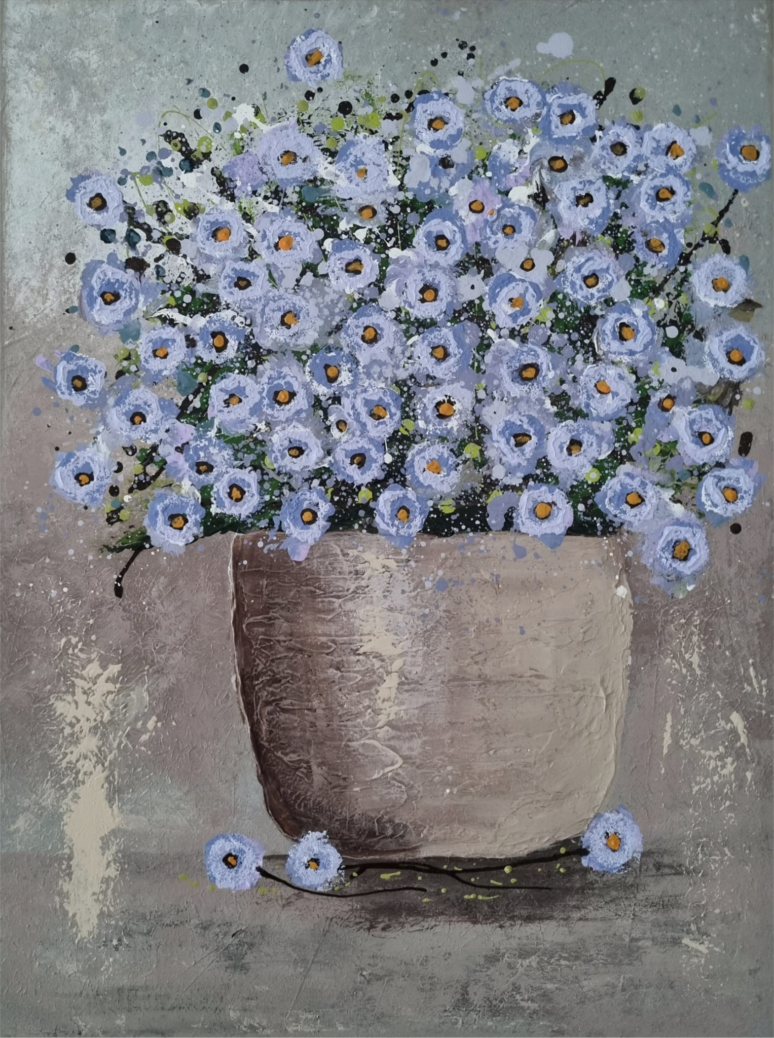 From the Window – Textured Floral Canvas Art