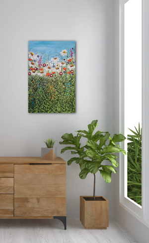 Wildflowers in Bloom – Textured Floral Painting