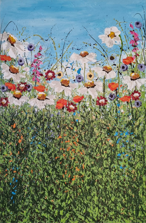 Wildflowers in Bloom – Textured Floral Painting