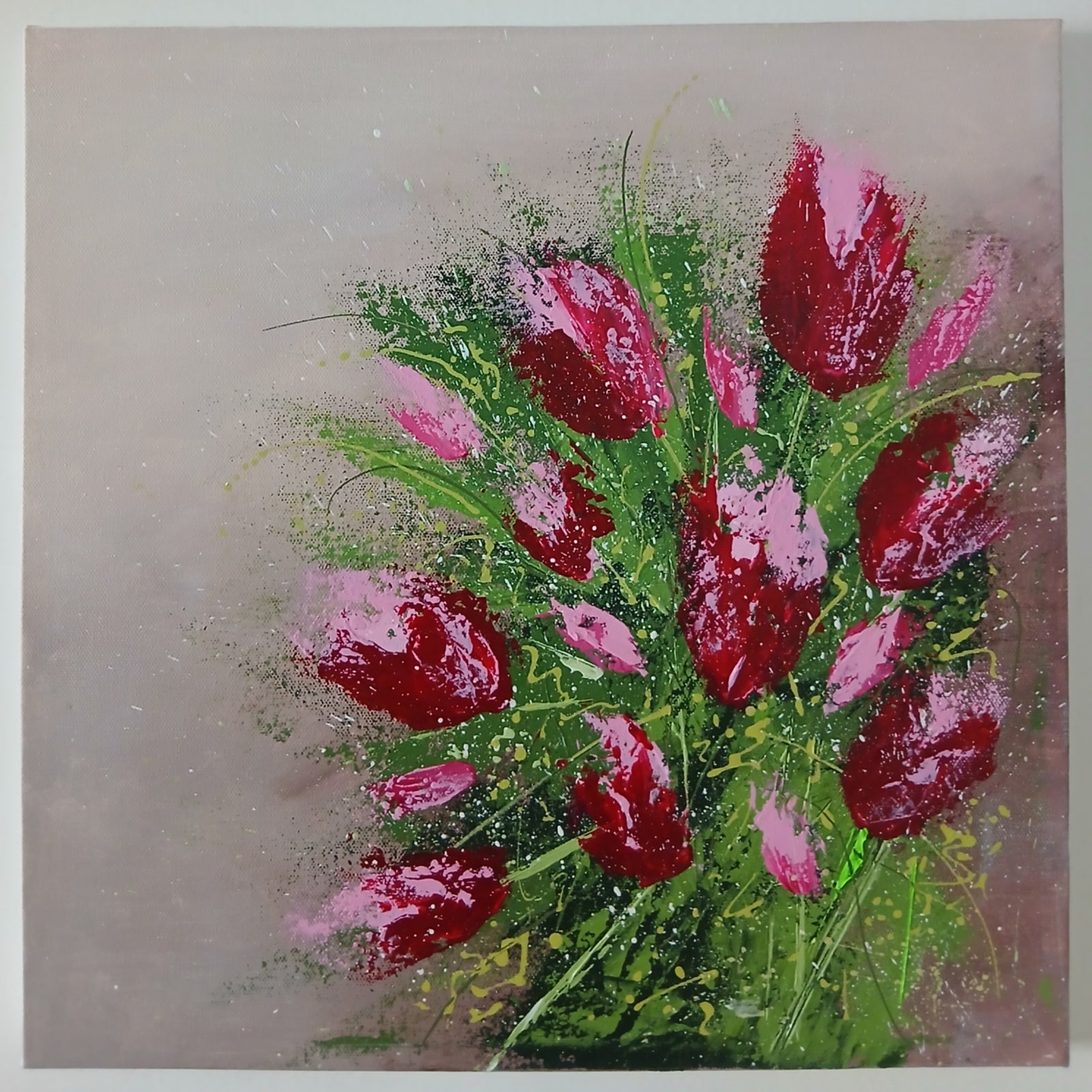 Rise of the Tulips – Textured Floral Painting