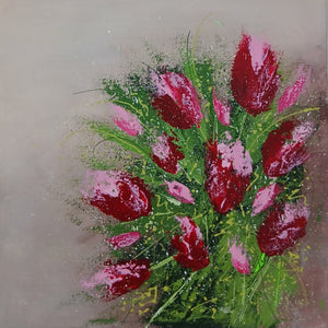 Rise of the Tulips – Textured Floral Painting