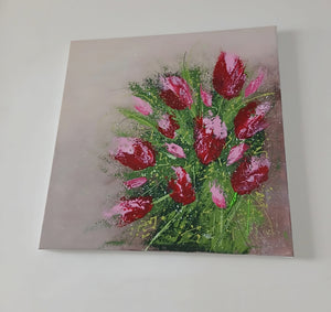 Rise of the Tulips – Textured Floral Painting